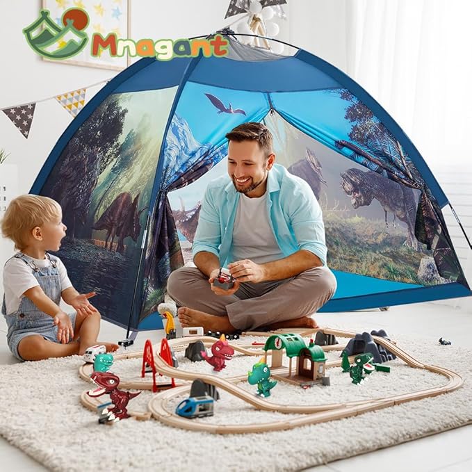 Dinosaur Kids Play Tent-61”x61”x45”Realistic Dinosaur Kids Tent Indoor & Outdoor, Pop Up Play House for Kid, Boys & Girls Age 3-12-CubbioJoy