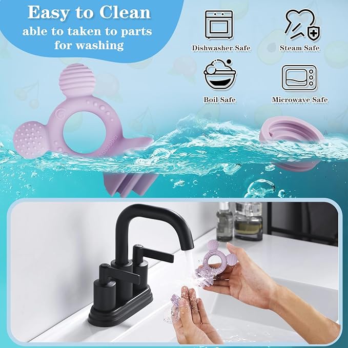 Baby Fruit Feeder, Frozen Teething Toys for Babies, Teether Pacifier with 3 Extra Teats, Eating Essentials, BPA Free Baby Feeding Supplies (Lavender)-CubbioJoy