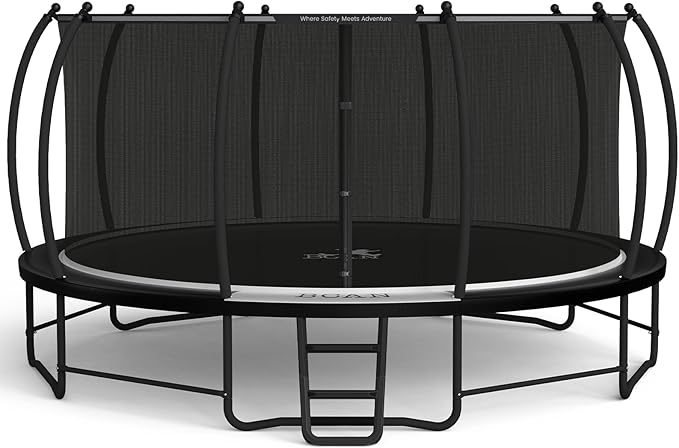 BCAN 8FT 10FT 12FT 14FT 15FT 16FT Recreational Trampoline with Enclosure for Kids Adults, ASTM Approved, Outdoor Trampolines with Ladder for Kids-CubbioJoy