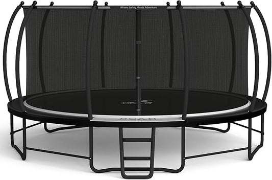 BCAN 8FT 10FT 12FT 14FT 15FT 16FT Recreational Trampoline with Enclosure for Kids Adults, ASTM Approved, Outdoor Trampolines with Ladder for Kids-CubbioJoy