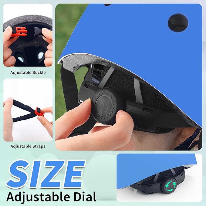 Adjustable Kids Bike Helmet with Knee & Elbow Pads Set, Color Gradient Design for Boys and Girls Aged 3-14+, for Skateboarding, Scooter, Roller & Inline Skating, Longboard-CubbioJoy