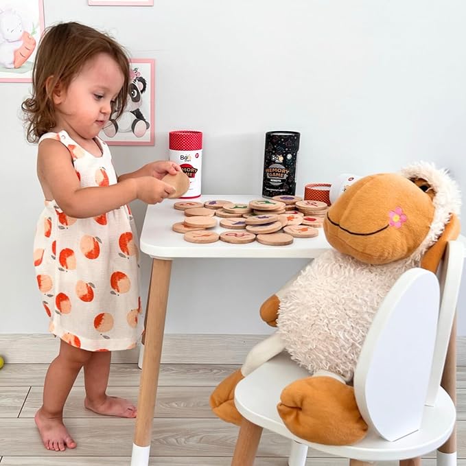 bee smart Wooden Memory Game - Matching Memory Game for Kids 3 and Up, 16Pcs | Educational Toy for Preschool Toddlers Board Games (Vehicles)-CubbioJoy