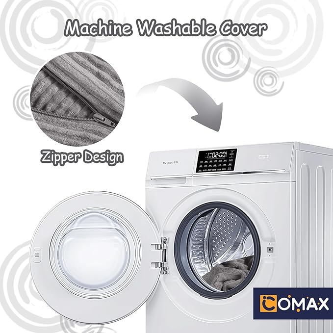 COMAX Kids Bean Bag Chair Turn into Beanbag Bed, Toddler Bean Chair Corduroy for Girl Boy Sleeping, Lazy Children Bean Bags with Filler, Convertible Child Floor Mattress, Light Grey-CubbioJoy