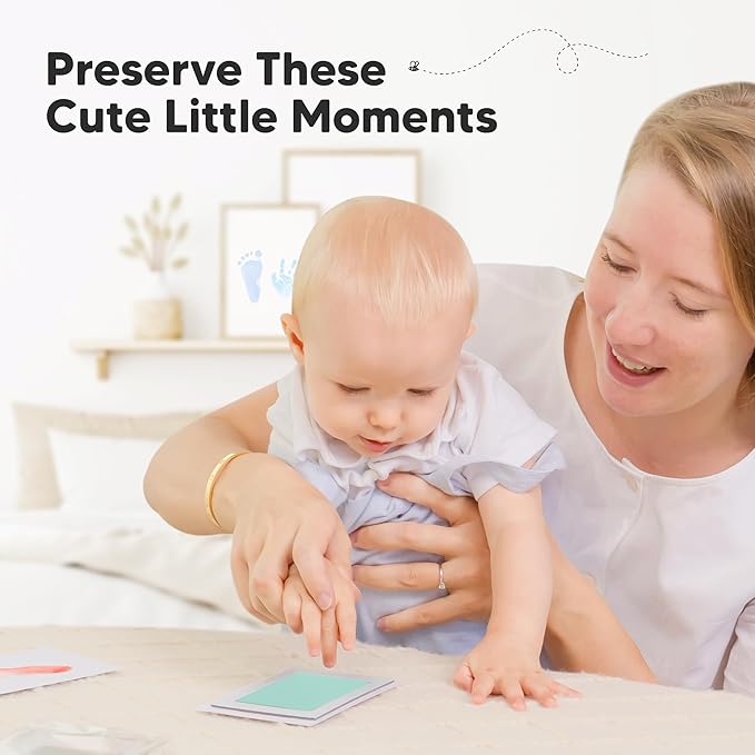 4-Pack Inkless Baby Hand and Footprint Kit - Mess Free Ink Pad for Newborn Keepsake, Dog Nose & Paw Print Kit, Clean Touch Ink Pad for Baby Hand & Footprints, Ideal New Mom Gifts (Popsicle)-CubbioJoy