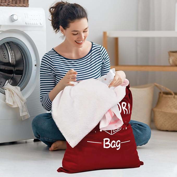 2 Pcs Large Travel Laundry Bags - Waterproof Wet Dry Bags for Gym Clothes, Swimming, Yoga (Wine+Navy)-CubbioJoy