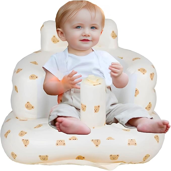Inflatable Seat for Toddlers 3-36 Months, Built-in Air Pump, Summer Support Seat for Sitting Up, Shower Floor Seater-CubbioJoy