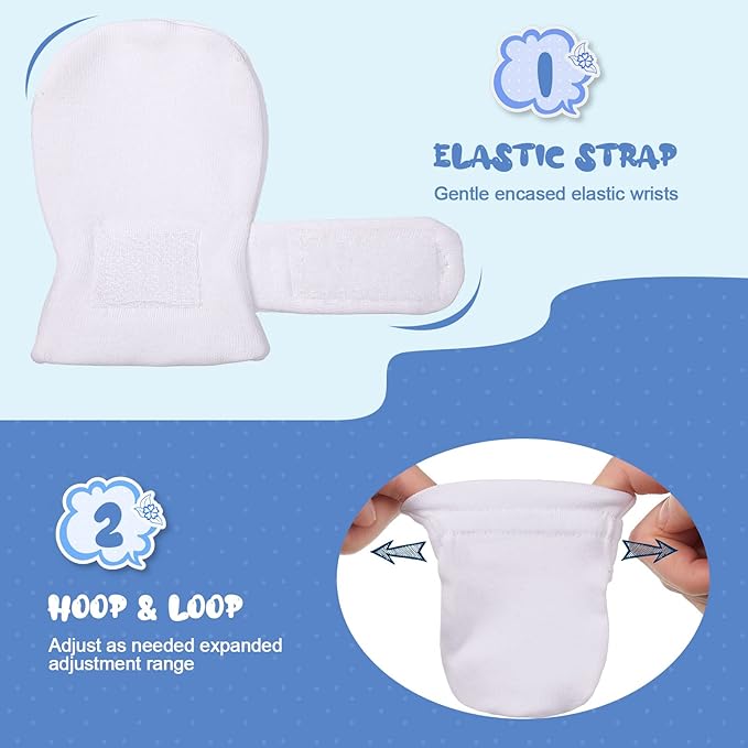 Adjustable Baby Mittens No Scratch Newborn Cotton Breathable Gloves Warm Baby Mitts for Boys Kids-CubbioJoy