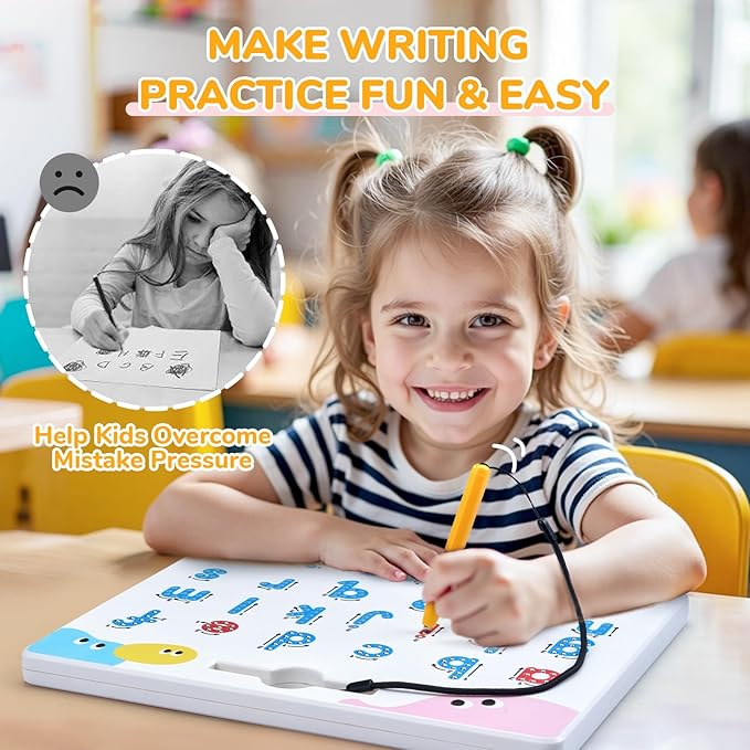 JoyCat Magnetic Letter and Number Tracing Board Set, Double Sided Alphabet & Numbers Board for Toddlers, ABC Uppercase & Lowercase Practice, Math Learning, Preschool Educational Gift Toys for Kids-CubbioJoy