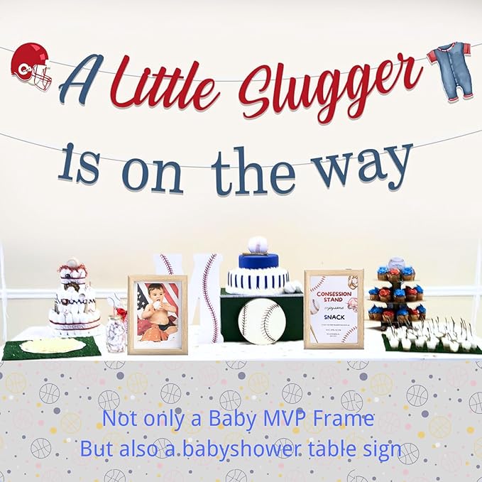 Baby Handprint & Footprint Kit with Photo Frame, Baseball Stand & Display Case – Perfect Newborn Keepsake, Baseball Baby Shower Gifts New Dad First Parent's Father's Day Gift-CubbioJoy