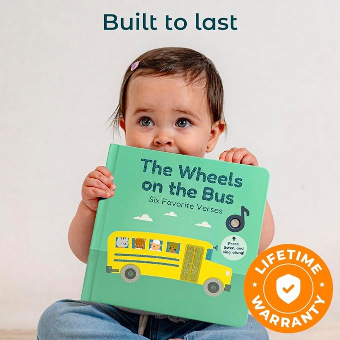 Calis Books The Wheels on The Bus Book | New Rechargeable Musical Book, No More Batteries | Books for 1 Year Old | Wheels on The Bus Toy | Musical Book for Toddlers 1-3 | Musical Toy for Toddlers-CubbioJoy