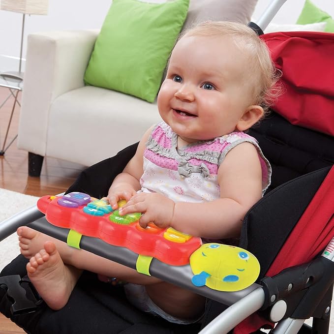 KiddoLab Lira Baby Musical Toy with Lights & Music – Interactive Caterpillar Spinner & Stacking Rings for Infants 3+ Months – Soft Stuffed Animal Head for Sensory Play-CubbioJoy