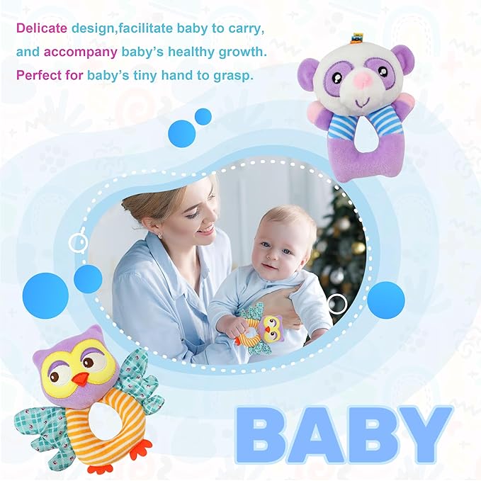 BLOOBLOOMAX Sock rattles for Babies 0-24 Months Baby Animal Foot Finder Educational Toys-CubbioJoy