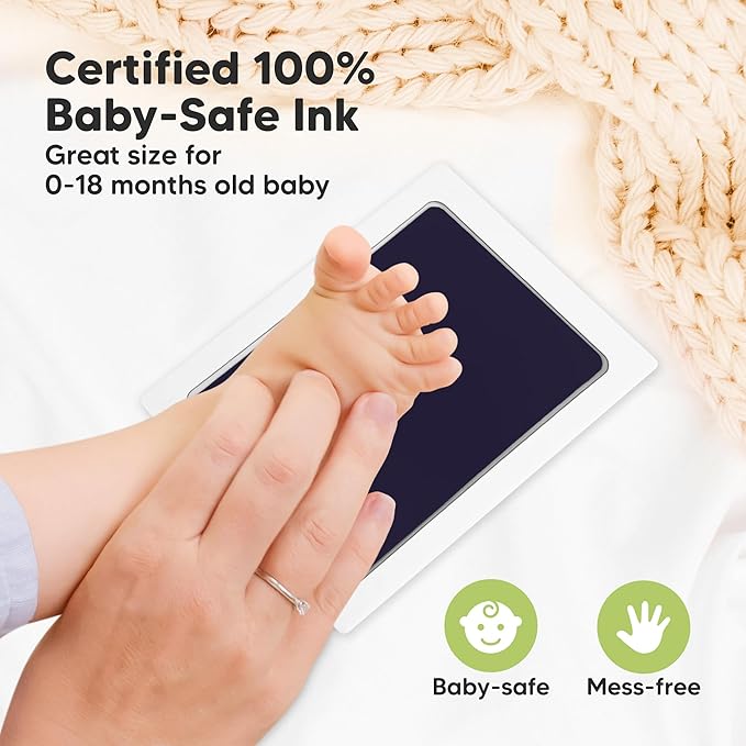 4-Pack Inkless Baby Hand and Footprint Kit - Mess Free Ink Pad for Newborn Keepsake, Dog Nose & Paw Print Kit, Clean Touch Ink Pad for Baby Hand & Footprints, Ideal New Mom Gifts (Twilight, L)-CubbioJoy