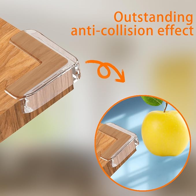 Baby Corner Protector Corner Protector Baby Furniture Corner Protection Transparent Cover Sharp Furniture and Table Top Edges with Adhesive 12 Pack(L-Shaped)-CubbioJoy