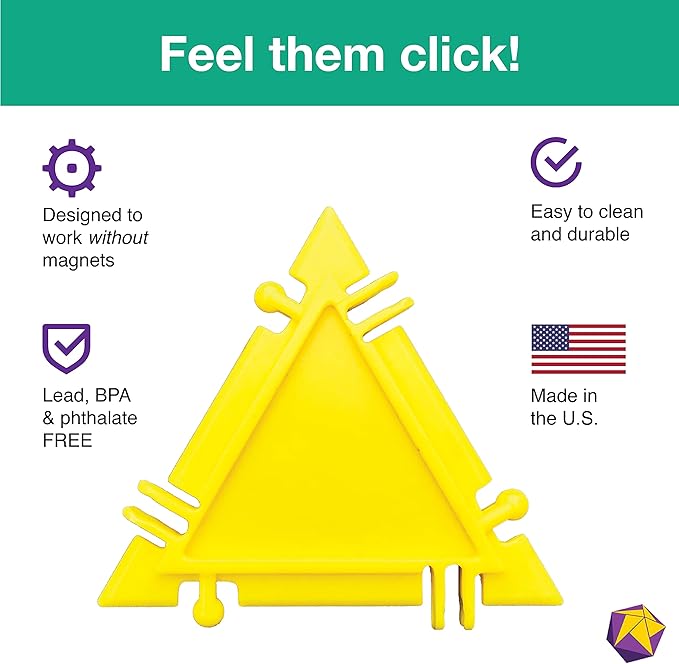 3D Building Set for Learning Math, Includes Many Online Activities,32-pc, Made in USA (Triangle/Rectangle/Square)-CubbioJoy