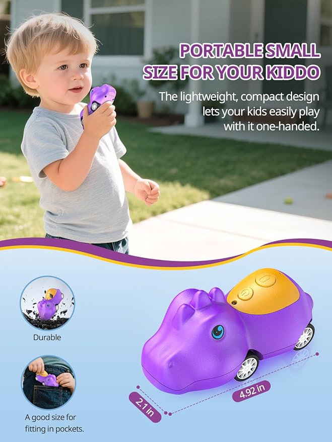 Dinosaur Walkie Talkies for Kids Rechargeable, Dino Toy Cars for Boys & Girls Ages 3-7, Crystal-Clear Audio, 48H Play, Fun Indoor & Backyard, Birthday Xmas Gifts for Toddler, 2 Pack-CubbioJoy