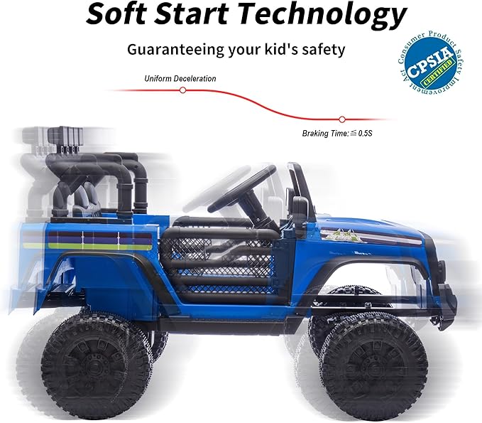 24V Kids Ride on Toy, Kids Electric Vehicles Car Ride on Car Truck for Toddlers with Remote Control, 2x200W Motor - Blue-CubbioJoy