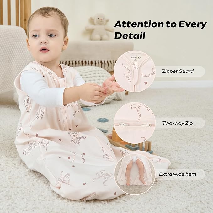 JELLYMONI Baby Sleep Sack 18-24 Months, 100% Cotton 3 Pack 0.5 TOG Baby Wearable Blanket Infant Sleep Sack with 2-Way Zipper Newborn Sleep Sacks-CubbioJoy
