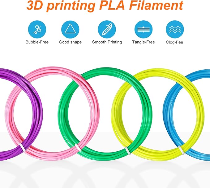 3D Pen Filament Refills 12 Colors Compatible with SCRIB3D MYNT3D PIKA3D 3D Pen for Kids Each Color 10Feet 1.75mm PLA 3D Printing Pen Filament Refills, NOT FIT 3Doodler Start Pen-CubbioJoy