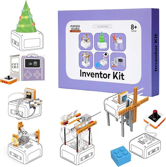 Inventor Kit for VinciBot Coding Robot, Electronic STEM Kit with programmable Module to Learn Programmable Electronic Projects for School Classroom Kids Ages 8+-CubbioJoy