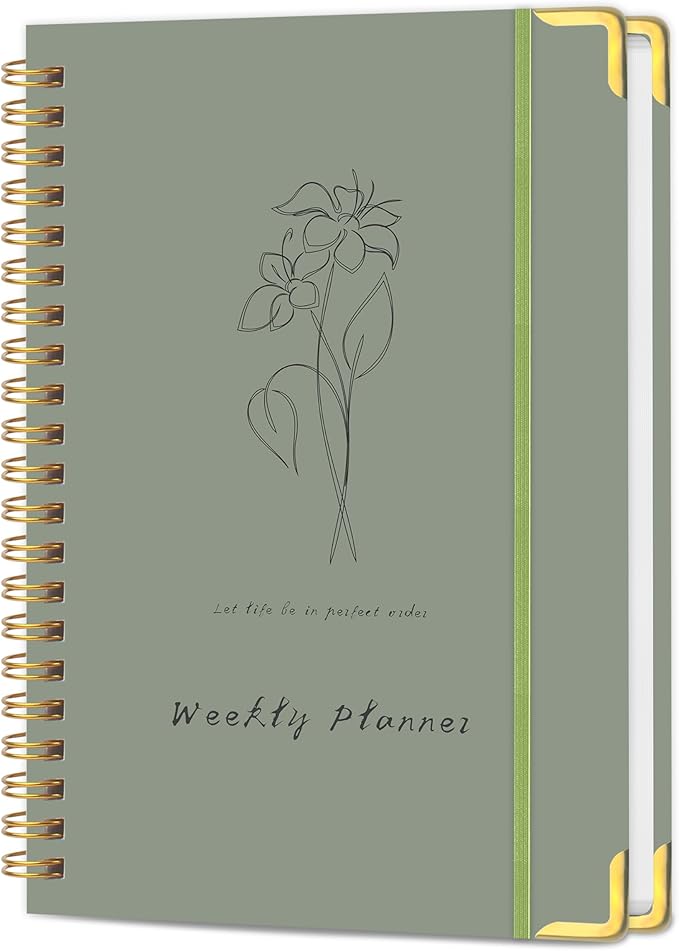 Undated Weekly Planner, Weekly To Do List Notebook with Goal & Habit Tracker Organizer, A5 5.8" x 8.0" Weekly Planner Notebook with Spiral Binding for Men or Women-CubbioJoy
