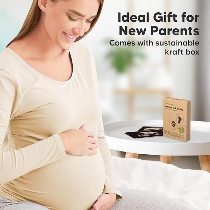 2-Pack Inkless Baby Hand and Footprint Kit - Mess Free Ink Pad for Newborn Keepsake, Dog Nose & Paw Print Kit, Clean Touch Ink Pad for Baby Hand & Footprints, Ideal New Mom Gifts (Silver)-CubbioJoy