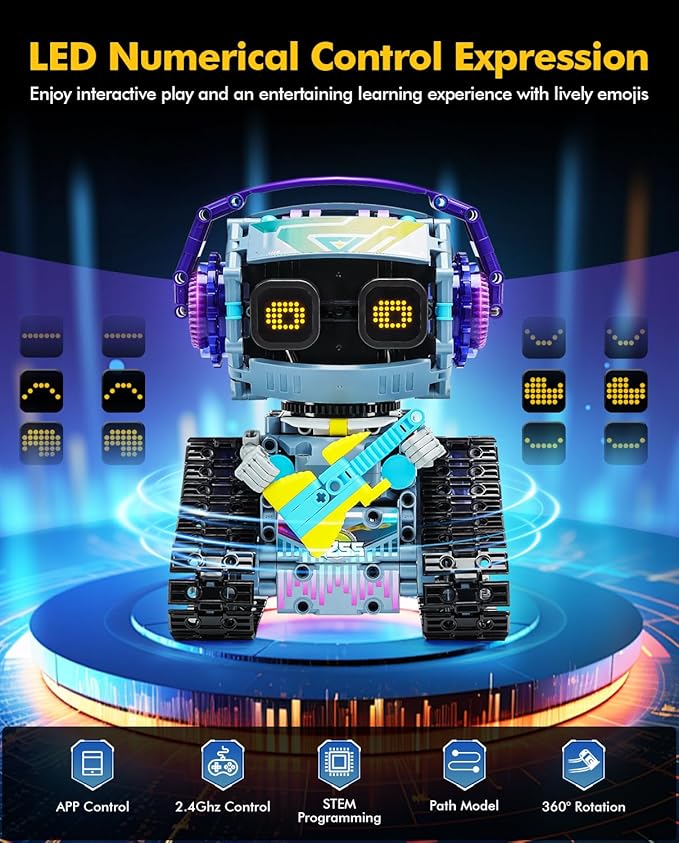 3 in 1 STEM Robotics Toy Building Blocks Set, Programmable APP Remote Control Robot/Car Robot Coding Kit, STEM Project Education Birthday Gift for Boys and Girls Ages 8-12 (433 Pieces)-CubbioJoy