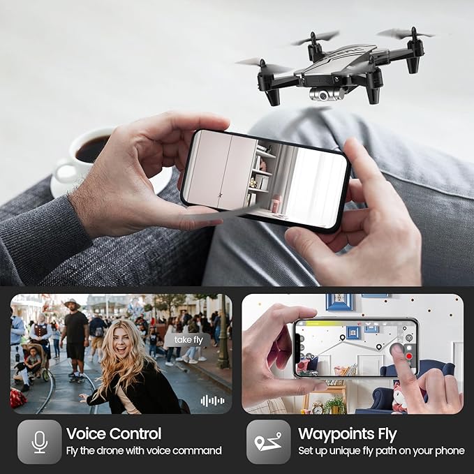 DEERC D20 Mini Drone for Kids with 720P HD FPV Camera Remote Control Toys Gifts for Boys Girls with Altitude Hold, Headless Mode, One Key Start Speed Adjustment, 3D Flips 2 Batteries, Silver-CubbioJoy