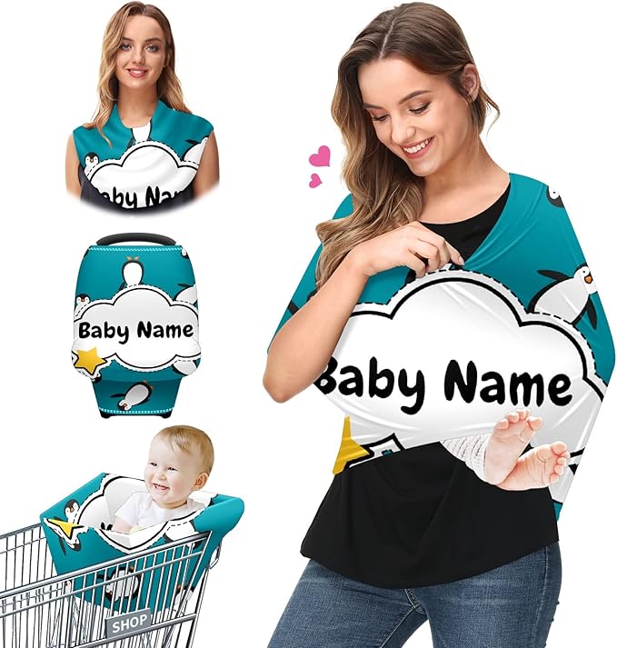 Baby Car Seat Stroller Cover Nursing Cover New Mom Breastfeeding Scarf Soft Stretchy Infant Carrier Cover Car Canopy Coverage-CubbioJoy