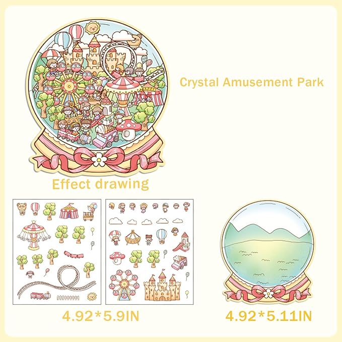 5 Set 3D Sticker Scene,Fun Room Sticker Book,Fun Stacking Miniature Scene Stickers,Make Your Own Stickers, 5 Set Cute Cartoon Sticker Therapy for Adults Kids-CubbioJoy