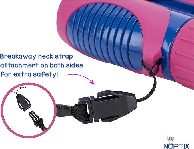 Binoculars for Kids, Girls or Boys Real Kids Binoculars in Vibrant Pink Blue - includes Sticker Book with 40 Bird Species - Kids Toys Small Binoculars, Toddler Binoculars-CubbioJoy