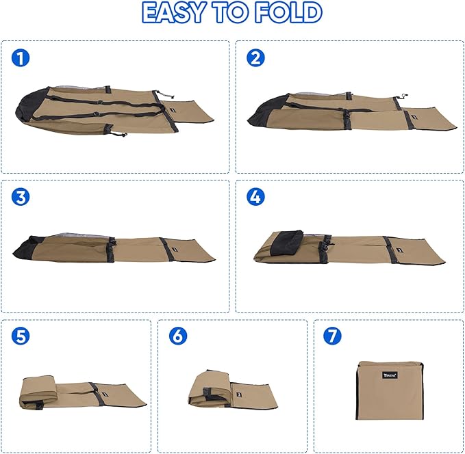 BALEINE 120L Laundry Bag Backpack, 900D Oxford Fabric Large Travel Laundry Bags with Shoulder Straps and 2 Mesh Pockets for College Dorm, Apartment, Laundromat (Khaki, 120L)-CubbioJoy