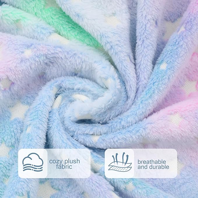 COMAX Kids Bean Bag Chair Turn into Beanbag Bed, Unicorn Toddler Bean Chair for Girl Boy Sleeping, Lazy Children Sofa Couch with Filler, Convertible Child Floor Mattress, Colorful Star-CubbioJoy