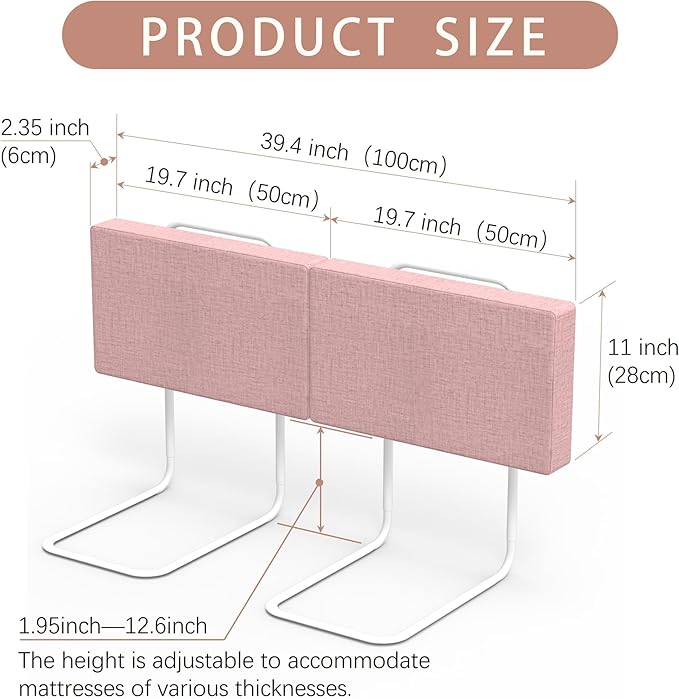 Bed Rail Bumpers for Toddlers, for Elderly Adults Safety, Adjustable Bed Side Guard Rails for Kids, Twin, Bunk, Queen & King Full Size Beds（Pink, 2 Packs）-CubbioJoy
