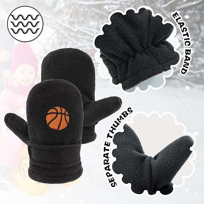 BAVST Baby Toddler Winter Mittens Girls Warm Fleece Lined Gloves Kids Sherpa Lined Mittens for Boys-CubbioJoy
