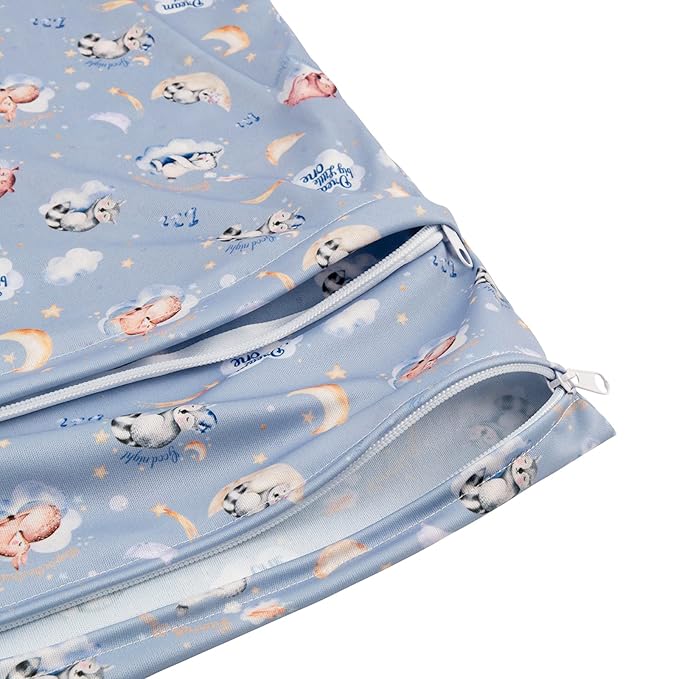 ALVABABY 2pcs Cloth Diaper Wet Dry Bags Waterproof Reusable with Two Zippered Pockets Travel Beach Pool Daycare Soiled Baby Items Yoga Gym Bag for Swimsuits or Wet Clothes LZD2122-CubbioJoy