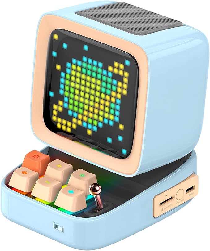 Divoom Ditoo Retro Pixel Art Game Bluetooth Speaker with 16X16 LED App Controlled Front Screen (Blue) …-CubbioJoy