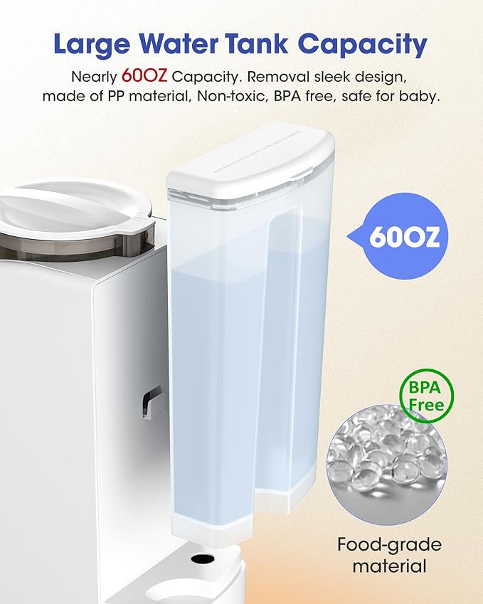 Instant Formula Maker, Fast and Customizable Formula Dispenser Machine with Accurate Temperature Control for Baby, Automatic Powder Blending for All Brands of Bottles and Formula, White-CubbioJoy