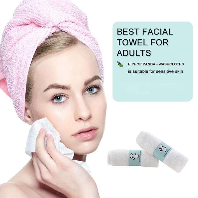 HIPHOP PANDA Baby Washcloths, Rayon Made from Bamboo - 2 Layer Ultra Soft Absorbent Newborn Bath Face Towel - Reusable Baby Wipes for Delicate Skin - Yellow, 30 Pack-CubbioJoy