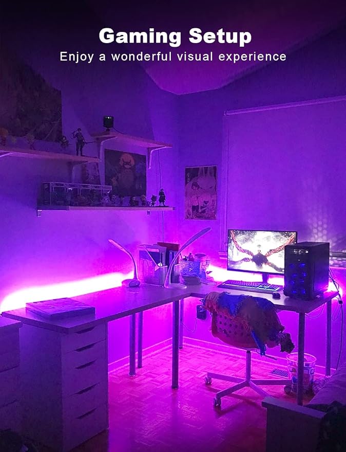 DAYBETTER Smart RGB Led Strip Lights, 100ft Led Lights for Bedroom with App Control, Multicolor Changing Led Light Strips Apply for Home Decor, Living Room, Kitchen, Home Party Decoration-CubbioJoy