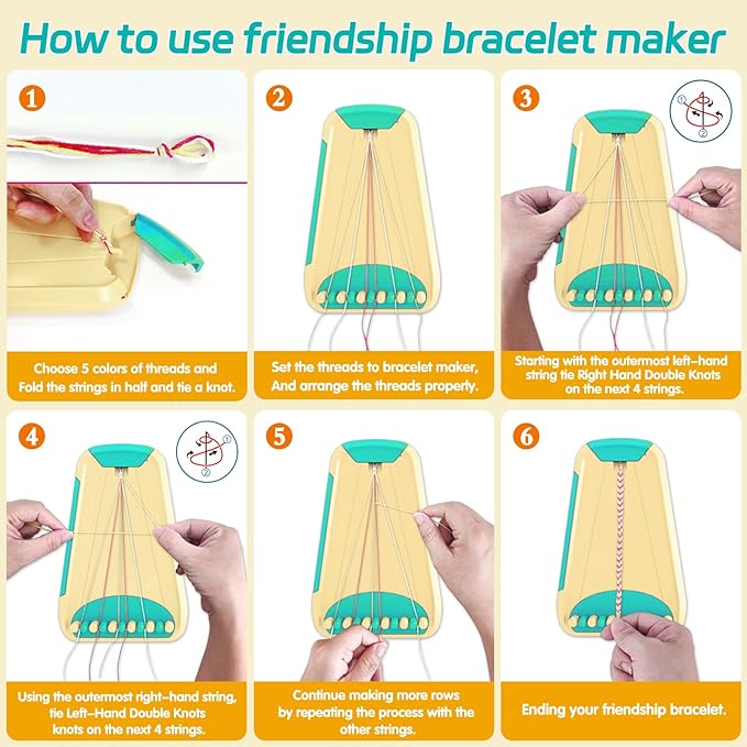 Arts and Crafts for Kids Ages 8-12,Friendship Bracelet Making Kit for Girl,Kids Jewelry Making Kit with 28 Pre-Cut Threads,Christmas Birthday Gifts for Ages 6 7 8 9 10 11 12 Year Old Cyan-CubbioJoy