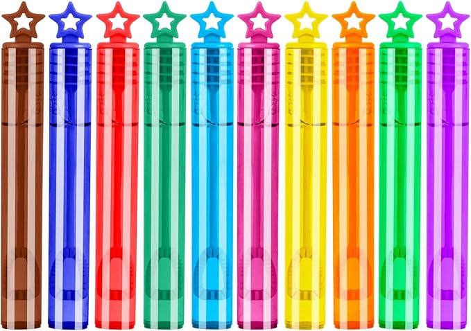180 Pack 10 Colors Bulk Star Bubble Wands,Party Favors Bubbles Wand for Kids,Perfect for Birthday,Wedding,Goody Bags Stuffer Bubbles,Carnival Prize,Summer Outdoor Toys-CubbioJoy