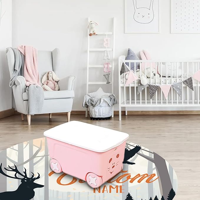 Custom Nursery Crib Bedding Set: Personalized Name 4 Piece Orange Sika Deer Design Baby Crib Sets for Baby Girls - Toddler Double Layer Blanket Set, Comfortable Crib Bed Sheets for Baby Toddlers-CubbioJoy