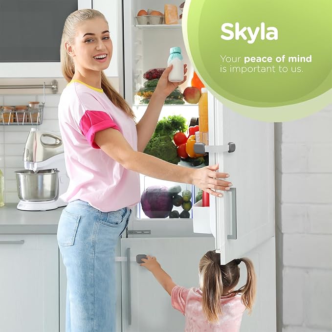 Baby Proofing Child Safety Locks (2 Pack) by Skyla Homes - The Safest, Quickest and Easiest 3M Adhesive Cabinet Latches, No Screws & Magnets, Multi-Purpose for Furniture, Kitchen, Ovens, Toilet Seats-CubbioJoy