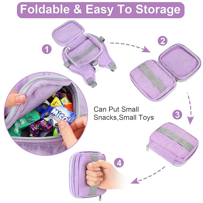 Accmor Toddler Harness Leash, Cute Deer Kids Harness + Anti Lost Wrist Link, Collapsible Child Leash for Outdoor Travel, Portable Baby Walking Harness Protector Wristband Strap for Baby Girls-CubbioJoy