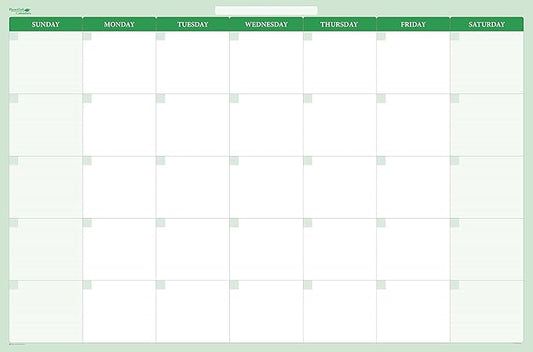 30-Day Horizontal Dry-Wet-erasable Wall Calendar 24" x 36" - Sunday-Saturday-CubbioJoy