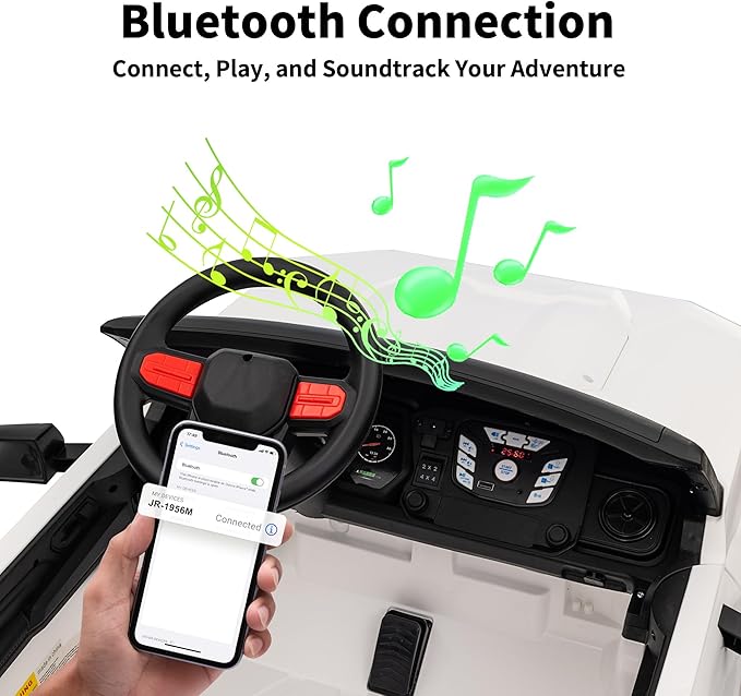 24V 10Ah Ride on Toy for Big Kids, 4WD 2 Seater Electric SUV Kids Car to Drive w/Remote Control, 4x200W Motors - White-CubbioJoy