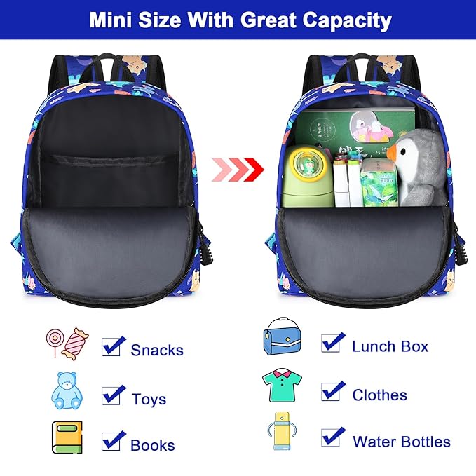 Accmor Toddler Backpack Leash, Cute Dinosaur Kids Backpack with Anti Lost Wrist Link, Mini Child Backpack Leash Walking Harness for Outdoor Travel, Adorable Backpack Tether for Baby Boys 1-3-CubbioJoy