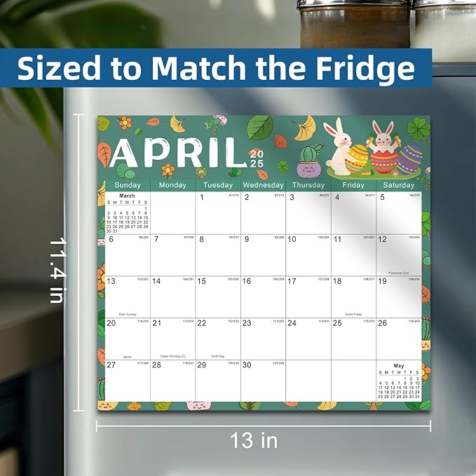 2025-2026 Magnetic Fridge Calendar 18 Monthly Magnetic Calendar for Refrigerator 2025-2026 Wall Calendar Planner Runs from February 2025 Until July 2026 Easy Organizing Markers Tearable (Festive)-CubbioJoy