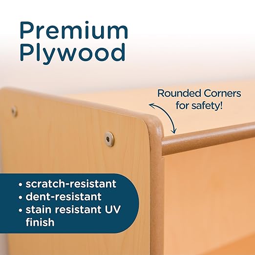 Children’s Factory Value Line Narrow 3-Shelf Toddler Bookshelf and Toy Organizer Shelves for Daycare, Playroom, Preschool-CubbioJoy